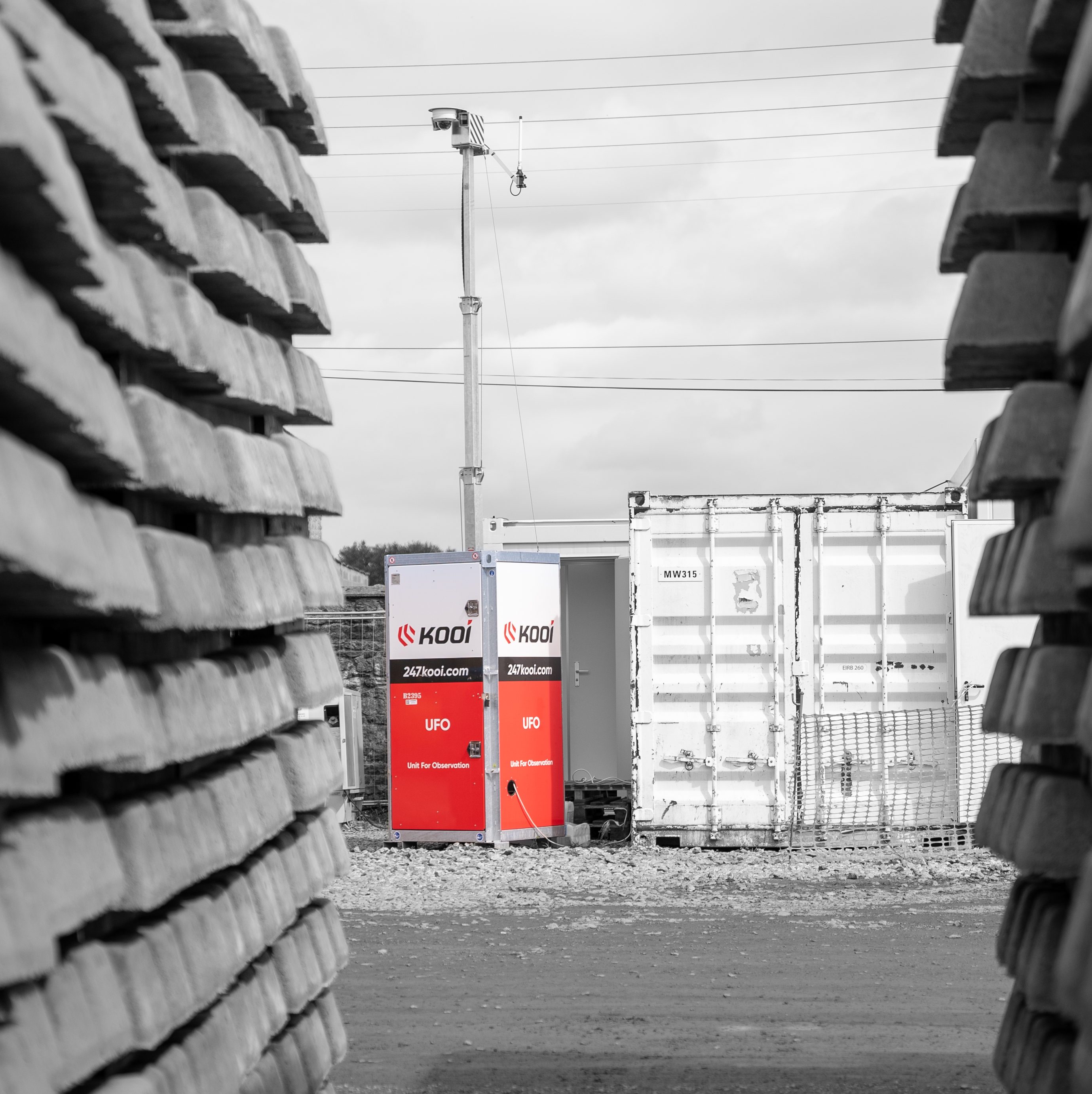 Photo d'un dispositif de surveillance de chantier